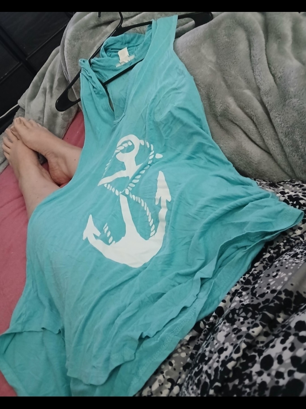 Stella Cruz Vintage Turquoise Anchor-Print Women's Tank Top